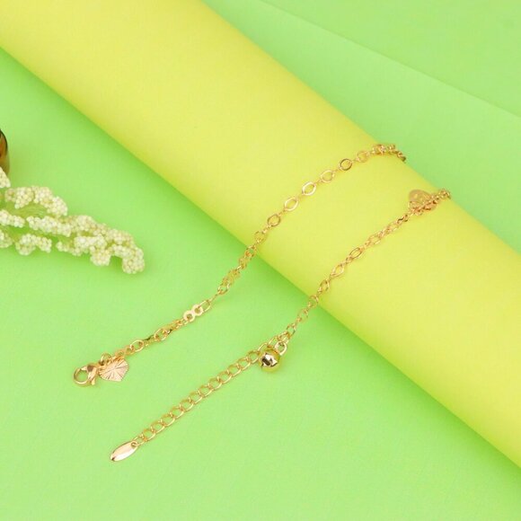 "Rose Gold Anklet with Charms & Bell, XPAL1179 - Picture 7 of 12